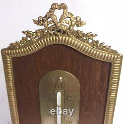 Ancien XIXe thermomètre Napoléon III Bronze A Poser Ou Accrocher Modèle Ruban