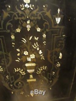Ancien buffet d appui napoleon III noirci marqueterie boulle nacre 19e bronze