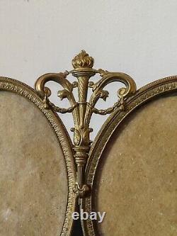 Ancien cadre 19eme louis XVI bronze laiton Napoleon III