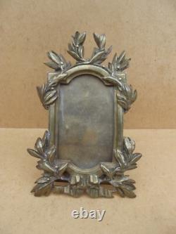 Ancien cadre en bronze épais XIX Napoleon III de style Louis XV HT 15 X 10.5 CM