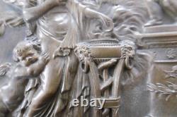 Ancien cadre médaillon bas relief en bronze ange XIX siècle Napoléon III