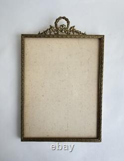 Ancien cadre porte photo à poser bronze doré Napoléon III décor ruban XIXème