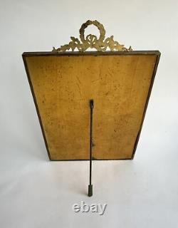 Ancien cadre porte photo à poser bronze doré Napoléon III décor ruban XIXème