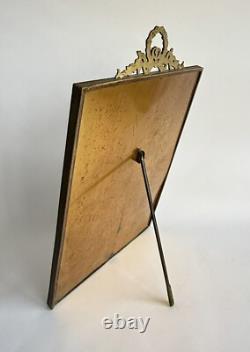 Ancien cadre porte photo à poser bronze doré Napoléon III décor ruban XIXème