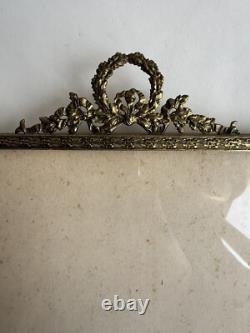 Ancien cadre porte photo à poser bronze doré Napoléon III décor ruban XIXème