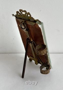 Ancien cadre porte photo soliflore en bronze doré Napoléon III XIXème romantique Ancien cadre porte photo soliflore en bronze doré Napoléon III XIXème romantique