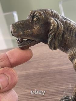 Ancien chien en bronze porte montre à gousset Napoléon III