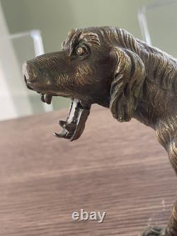 Ancien chien en bronze porte montre à gousset Napoléon III