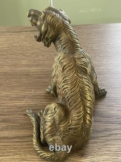 Ancien chien en bronze porte montre à gousset Napoléon III