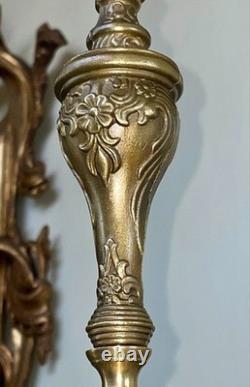 Ancien lustre Napoléon III en bronze avec hippocampes