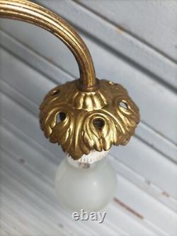 Ancien lustre XIXe S. 4 feux en bronze doré Napoléon III état de marche