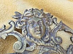 Ancien miroir biseauté Napoléon III-bronze doré-Dieu Soleil/feuilles d'Acanthes