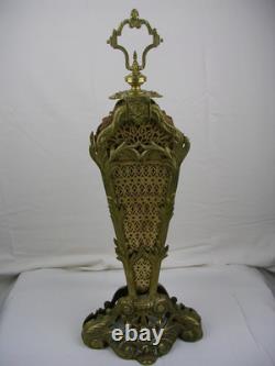 Ancien pare feu éventail, époque Napoléon III, style Louis XV, queue de paon