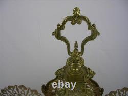 Ancien pare feu éventail, époque Napoléon III, style Louis XV, queue de paon