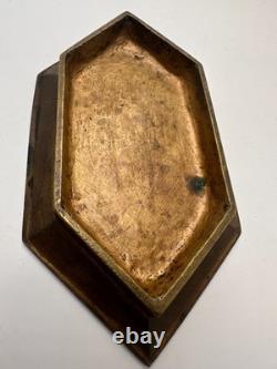 Ancien porte cartes en bronze doré et émail cloisonné époque Napoléon III XIXe