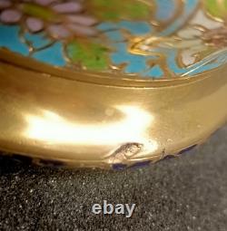 Ancienne Bonbonnière XIXe En Bronze Doré Émail Champlevé