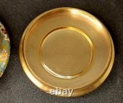 Ancienne Bonbonnière XIXe En Bronze Doré Émail Champlevé