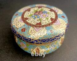 Ancienne Bonbonnière XIXe En Bronze Doré Émail Champlevé