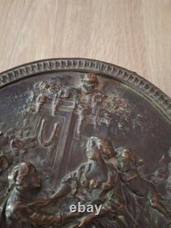 Ancienne Grande Boîte Coffret À Bijoux XIXeme Bronze Scène Galante Napoléon III