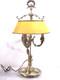 Ancienne Grande Lampe Bouillotte Bronze Doré Abat Jour Tôle Napoléon Iii