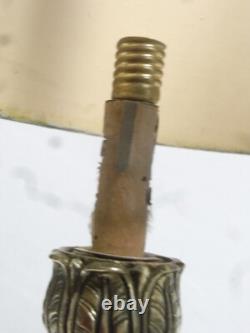 Ancienne Grande Lampe Bouillotte Bronze Doré Abat Jour Tôle Napoléon III