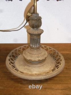 Ancienne Grande Lampe Bouillotte Bronze Doré Abat Jour Tôle Napoléon III