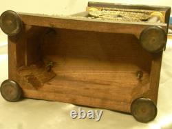 Ancienne Grande Pendule Portique Colones Napoleon III Bois Chene Bronze
