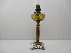 Ancienne Lampe A Petrole En Bronze Et Marbre Old Oil Lamp