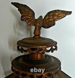 Ancienne Lampe De Caleche Fiacre Aigle Bronze Applique Napoleon XIX Eme Statue