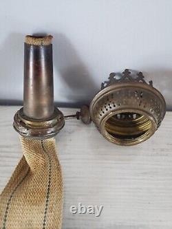 Ancienne Lampe Petrole Tripode Anges Sabot Napoleon III Bronze Guilloche