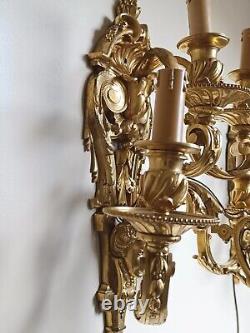 Ancienne Paire d'Appliques en Bronze d'Henri Picard époque Napoléon III