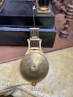Ancienne Pendule À Colonnes Portique Napoléon III Japy Bois Noirci Et Bronze