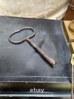 Ancienne Pendule À Colonnes Portique Napoléon III Japy Bois Noirci Et Bronze