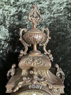 Ancienne Pendule Bronze Pied Griffe XIX Napoleon III
