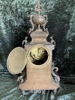 Ancienne Pendule Bronze Pied Griffe XIX Napoleon III