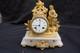 Ancienne Pendule En Albatre Et Bronze Doré (napoléon Iii) Jeune Fille Au Panier