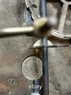 Ancienne Pendule Horloge mécanique MARTI Bronze Marbre Napoléon III Candélabres