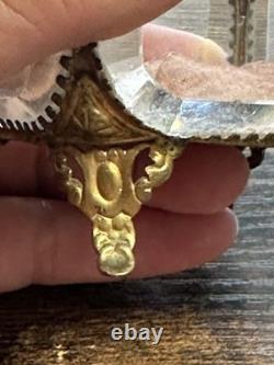 Ancienne boîte à bijoux en verre biseauté et bronze Style Napoléon III