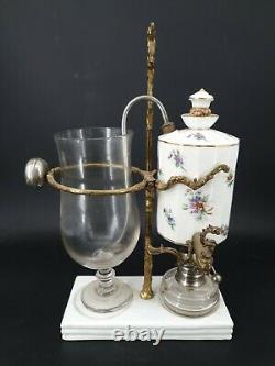 Ancienne cafetière Gadet en porcelaine et bronze Napoléon III