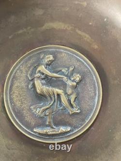 Ancienne coupe en bronze et marbre Napoléon III