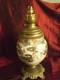 Ancienne Lampe à Pétrole En Bronze & Céramique électrifiée Xix Napoléon Iii