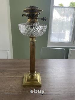Ancienne lampe a pétrole en bronze et cristal Baccarat époque Napoléon III