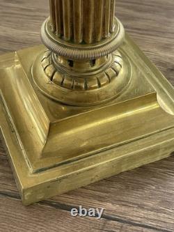 Ancienne lampe a pétrole en bronze et cristal Baccarat époque Napoléon III