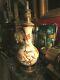 Ancienne Lampe A Petrole Variateur Xixe Faience Peinte Et Bronze Napoleon Iii