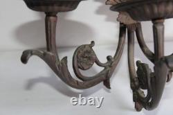 Ancienne paire d'appliques miroirs bronze Napoléon III, satyre, angelot, 46.5cm Ancienne paire d'appliques miroirs bronze Napoléon III, satyre, angelot, 46.5cm