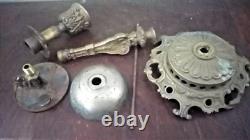 Ancienne paire de bougeoirs musicaux Napoléon III avec sonnette d'appel au pied