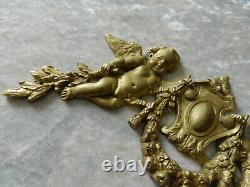 Ancienne paire de bronze doré ornement de meuble Louis Noël Ange Angelot