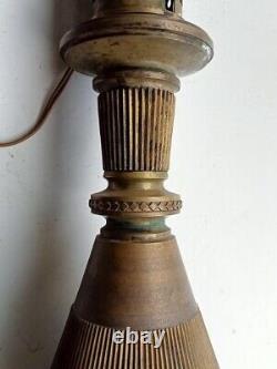 Ancienne paire de lampe à pétrole bronze laiton oil lamp Napoléon III Grenoble