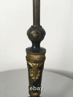 Ancienne rare lampe XIXeme en bronze doré et noirci Napoléon III