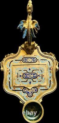 Antique 19thC Champleve Enamel Bronze Alphonse Giroux Bougeoir